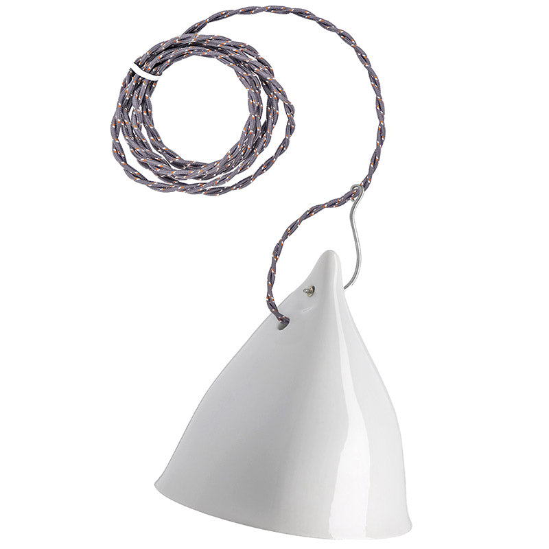 CORNETTE EN SUSPENSION, porcelaine brillante ou mate